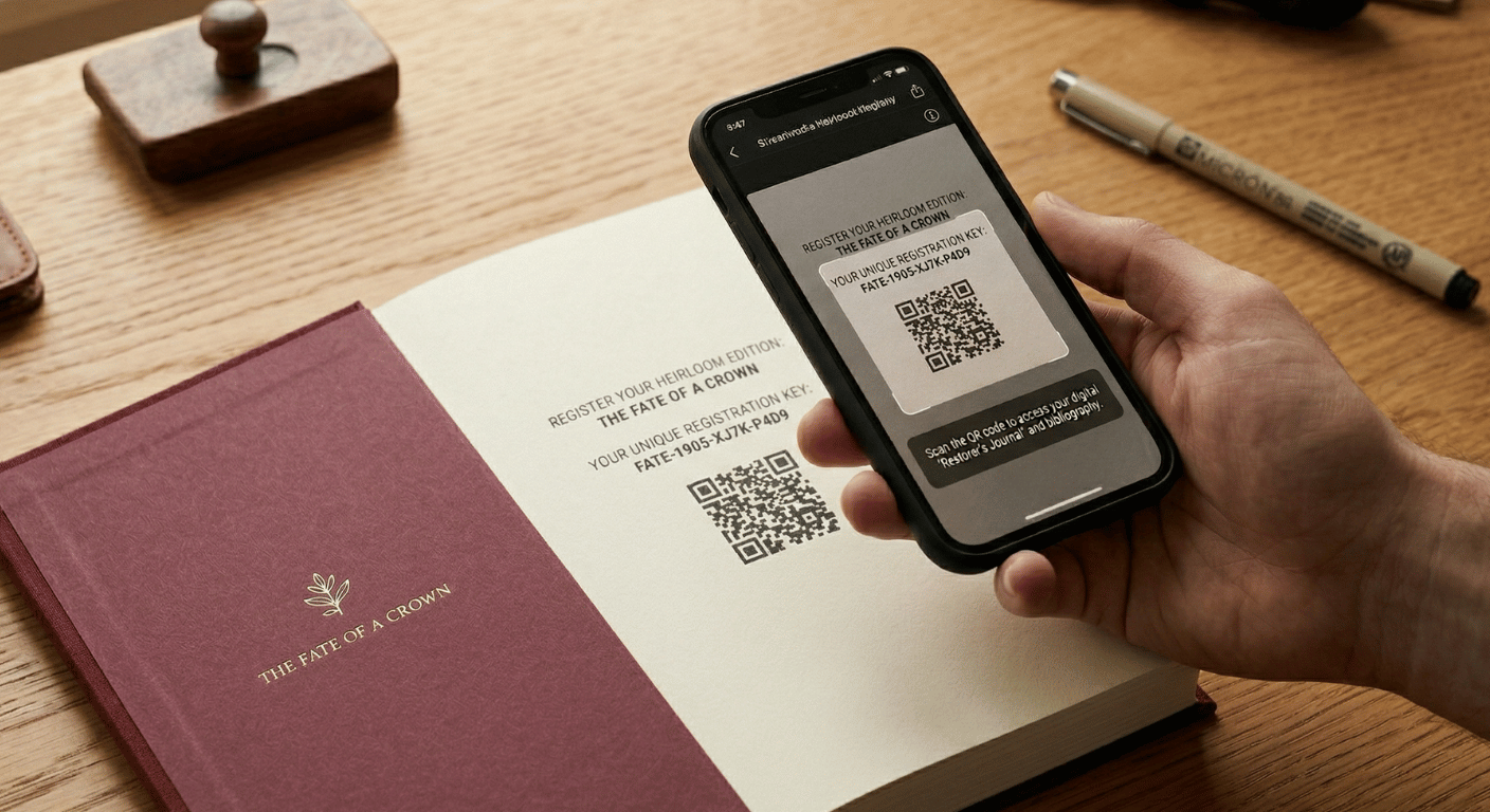 horizontal mockup of key to registry